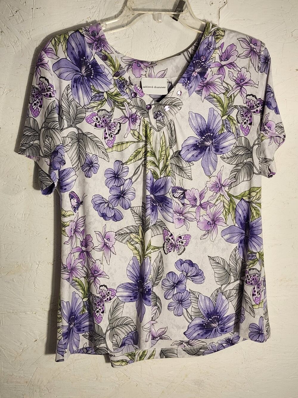Alfred Dunner Womens Blouse Floral Size Medium